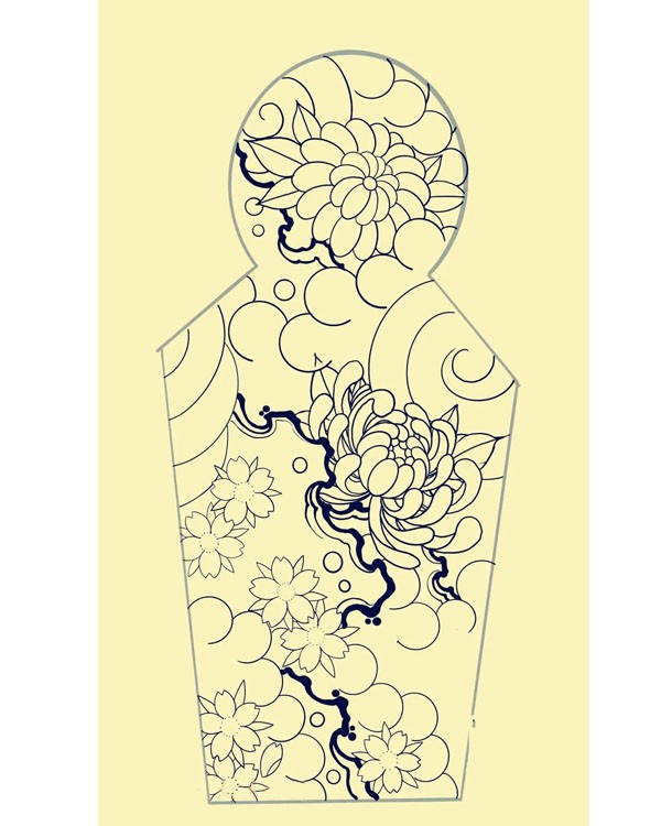 线条纹身手稿